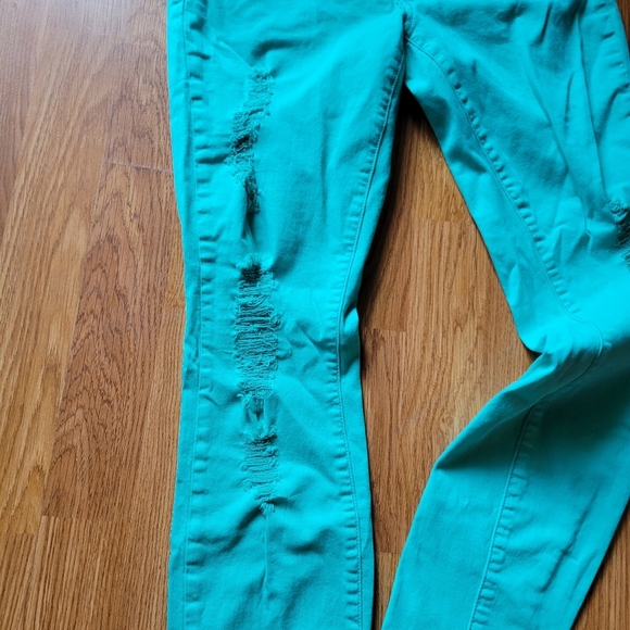 Bebe Turquoise Jeans 28/6 - Picture 4 of 7